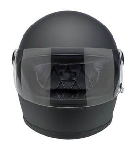 Motosiklet Retro Kask Harley Cafe Racer Bobber Full Face Motor Kaskı Mat Siyah