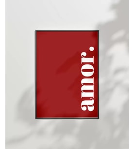 Çerçevesiz Poster Amor Yazılı Minimal