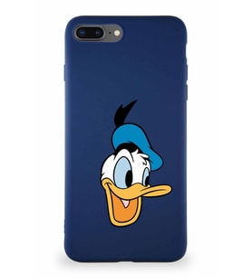 Apple iPhone 8 Plus Soft Premier Kapak Donald Duck-A Tasarımlı Silikon Kılıf - Lacivert (Şeffaf)