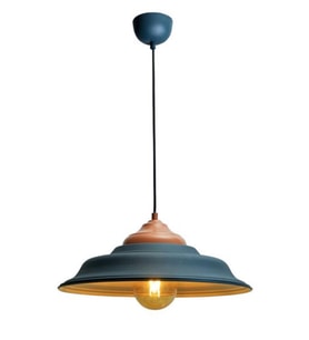 Dylight Retro Antrasit Metal Dekoratif Tekli Kafe Mutfak Aydınlatma Avize Çap:41 cm