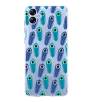 PrintiFy Samsung Galaxy A04e ile Uyumlu 1mm Slim Fit Nazar Boncuğu 4 Baskılı Şeffaf  Kılıf