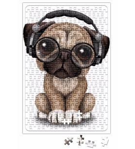 Müzik Pug Köpek Puzzle 240 Parça Yapboz