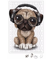 Müzik Pug Köpek Puzzle 240 Parça Yapboz