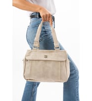 ImPolo Sweta Krem  Yumuşak Tarz Kadın Omuz Ve Çapraz Çantası 26x35 Ebatında