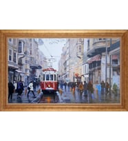 Çerçeveli Paspartulu Manzara Tablo bm1951 (Gold)