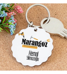 İsme Özel Marangoz Papatya Anahtarlık