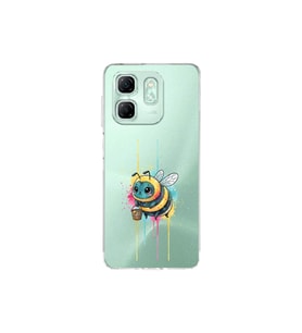 Infinix Smart 9 ile Uyumlu Splash Arı Tasarımlı Şeffaf Silikon Kılıf