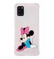 Samsung Galaxy A31  Köşe Korumalı Antişok Kapak Minnie Mouse Tasarımlı Şeffaf  Kılıf