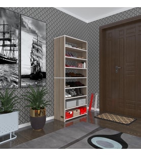 Kenzlife ayakkabılık goya crd 160*70*30 arkalıksız ayakkabı ofis dolabı iki bölme