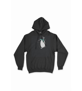 Atkılı Penguen Siyah Sweatshirt Hoodie