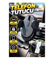 Havalandırma Izgarası Araç Telefon Tutucu – 360° Döner Başlık ve Otomatik Kilitli Klips