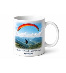 Yamaç Paraşütü Temalı Baskılı Kupa Bardak Hediye Porselen Mug