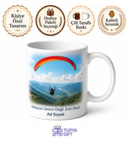 Yamaç Paraşütü Temalı Baskılı Kupa Bardak Hediye Porselen Mug