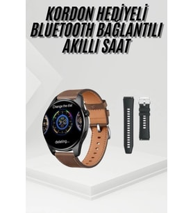 Akıllı Saat Yuvarlak Ekran Sesli Görüşme Özellikli Siyah Akıllı Unisex Kol Saati