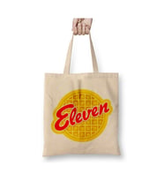 Eleven Luvs Eggo Stranger Things Beyaz Bez Çanta Uzun Saplı Alışveriş Çantası Plaj Çantası
