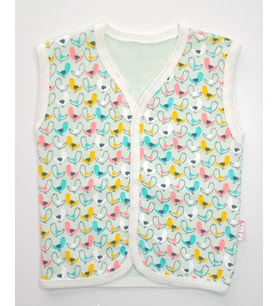 Unisex Pamuklu Kuş Desenli Bebek Yelek