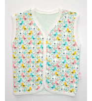 Unisex Pamuklu Kuş Desenli Bebek Yelek