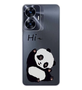 Realme C55 Uyumlu Sevimli Panda Desenli Şeffaf Telefon Kılıfı