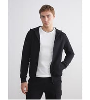 LCWAIKIKI Classic Siyah Kapüşonlu Erkek Fermuarlı Sweatshirt