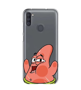Samsung Galaxy M21 Uyumlu Patrick Star Desenli Şeffaf Telefon Kılıfı