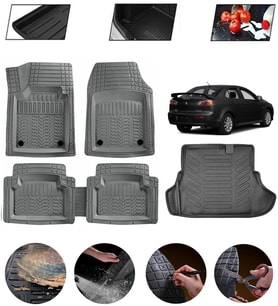 Mitsubishi Lancer 2008-2025 Uyumlu Paspas Araca Özel Bagaj Havuzu MBS Gri