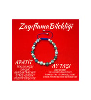 Apatit Ay Taşı Zayıflama Doğal Taş Makrome Bileklik Ayarlanabilir Ölçü
