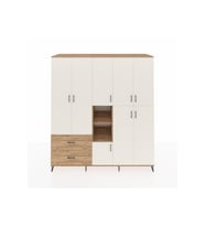 Kronos Dolap 12 Raflı 2 Çekmeceli Tek Askılı 220x59x243 Çam-Aytaşı/Çam