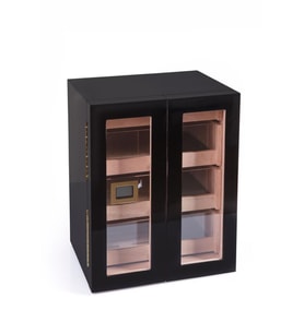 PremiumQuality Santa Rosa Siyah 4 Çekmeceli Sedir Humidor Puro Kutusu