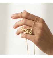 Kişiye Özel 925 Ayar Gümüş Sonsuzluk Tasarım Çift İsim Kolye (Gold)