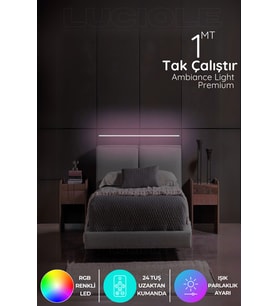 Şerit LED Rgb Led Abajur Aplik Gece Lambası Lambader Renkli Uzaktan Kumandalı Işık - Ledtube15