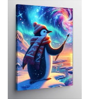Kanvas Tablo Ressam Penguen