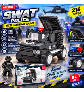 Polis Taktik Aracı Yapım Seti 216 Parça SWAT Police Özel Harekat Aracı Blok Oyuncak