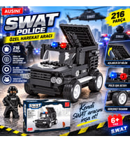 Polis Taktik Aracı Yapım Seti 216 Parça SWAT Police Özel Harekat Aracı Blok Oyuncak