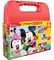 Educa 12+16+20+25 Parça Mickey Mouse Puzzle - Taşıma Çantalı