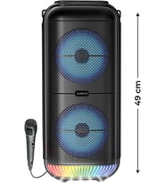 Lexroo 1800 Mah 6,5"x2 Mikrofonlu Led Işıklı Bluetooth Hoparlör BTS-95