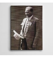 Atatürk Beyaz Şapka Kanvas Tablo