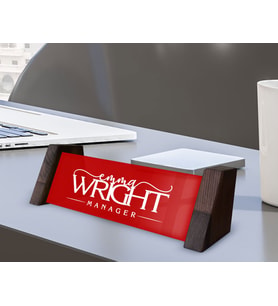 BK Gift Kişiye Özel İsimli Ahşap Ayaklı Kırmızı Akrilik Masa İsimliği, Ofis Dekoru, Mesleki Hediye, Ofis Hediyeleri-4
