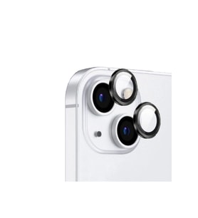 Apple iPhone 15 Uyumlu Zore CL-12 Premium Safir Parmak İzi Bırakmayan Anti-Reflective Kamera Lens Koruyucu (Siyah)
