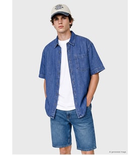 LCW Jeans İndigo Relax Fit Erkek Jean Gömlek
