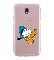 Samsung Galaxy J7 Pro  Kamera Korumalı Kapak Donald Duck Tasarımlı  Şeffaf  Kılıf