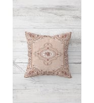 Vintage Çiçek Desenli Çift Tarafı Baskılı Gizli Fermuarlı Yastık Kılıfı Kırlent Koltuk Yastık Kılıfı (Pembe)