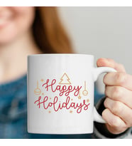 Yeni Yıl, Yılbaşı Happy Holidays Baskılı Kupa Bardak