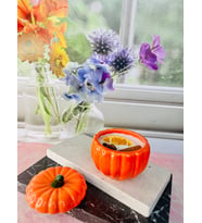 Karamelli Balkabağı Aromalı Dekoratif MUM / Caramel Pumpkin Scented Decorative Candle