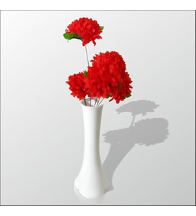 40 cm Akrilik Vazo Kırmızı Çiçek