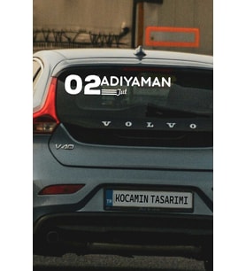 02 Adıyaman Tut Plaka Kodlu Beyaz Araç Sticker Tut İlçe Yazılı Adıyaman Özel Tasarım 40x8 cm Şehir ve İlçe Temalı Kaliteli Sticker