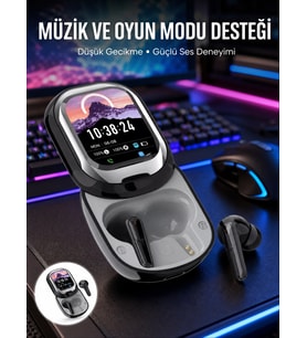 Mey İthalat® Kişiselleştirilebilir LED Ekranlı Bluetooth Kulaklık – Oyun & Müzik Modlu
