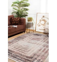 Dijital Kaymaz Yıkanabilir Krem Geometrik Salon Halısı Mutfak Halısı Koridor Halısı Yolluk HLN1410