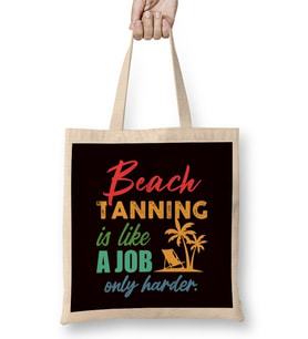 Beach Tanning Sunbathing Summer Island Vacation Traveler Sun Bez Çanta Uzun Saplı