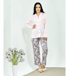 HF Club 3103 Kadın Önden Düğmeli Pijama Takımı