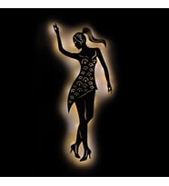 Lucenda Led Işıklı Dans Temalı Tablo Helen Dekoratif Gece Lambası (Sarı)